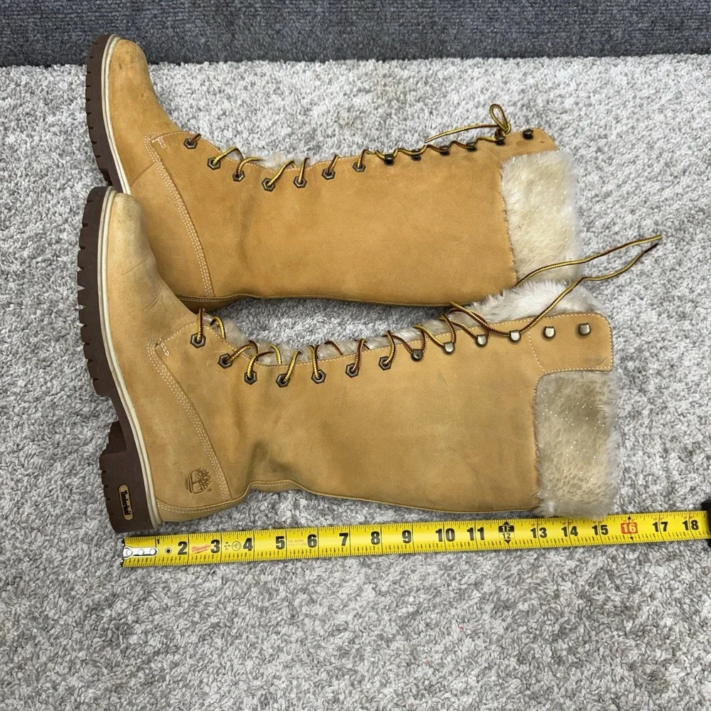 Timberland faux fur tongue nubuck Leather boots shoes 15